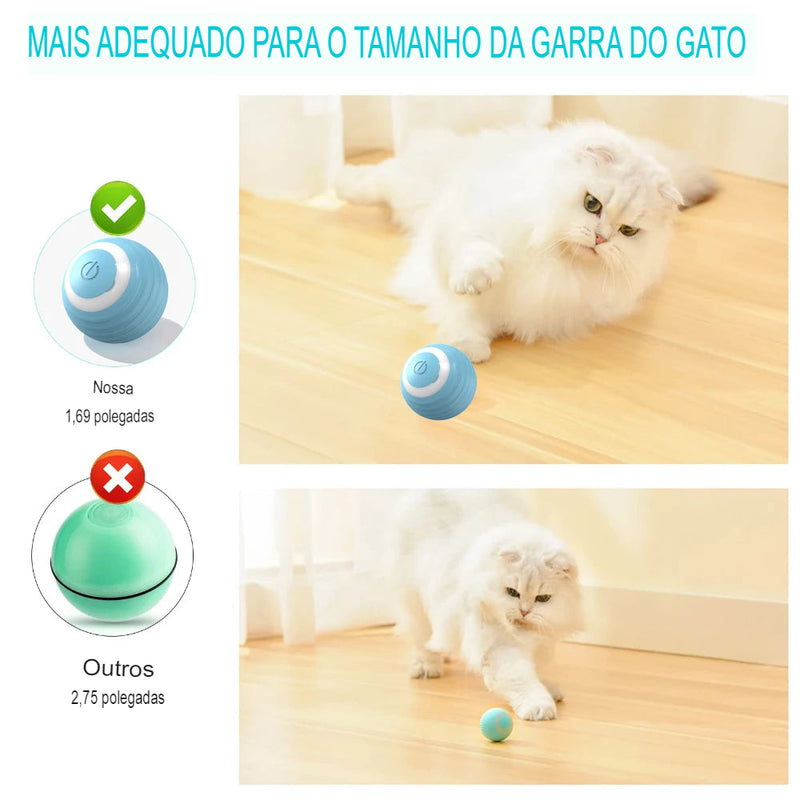 Bola de brinquedo interativa para gatos, bola giratória automática de 360 °, acessórios para brinquedos de gatos com função de carregamento usb, coisas para animais de estimação