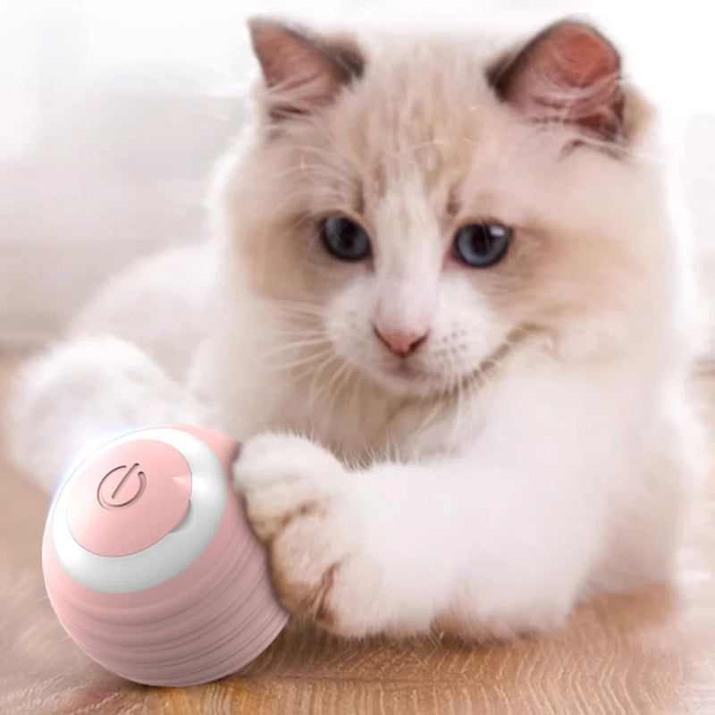 Bola de brinquedo interativa para gatos, bola giratória automática de 360 °, acessórios para brinquedos de gatos com função de carregamento usb, coisas para animais de estimação