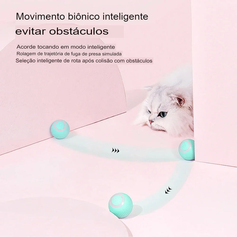 Bola de brinquedo interativa para gatos, bola giratória automática de 360 °, acessórios para brinquedos de gatos com função de carregamento usb, coisas para animais de estimação