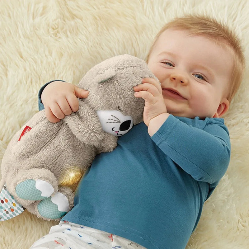 Ursinho Bebê respiração bebê urso acalma lontra brinquedo de pelúcia boneca criança calmante música sono companheiro som e luz boneca brinquedo presentes